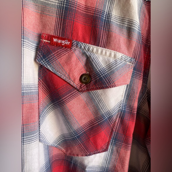 Wrangler Flannel Button Up Shirt Women's XL Long Sleeve Plaid Multi-Color - Picture 4 of 5